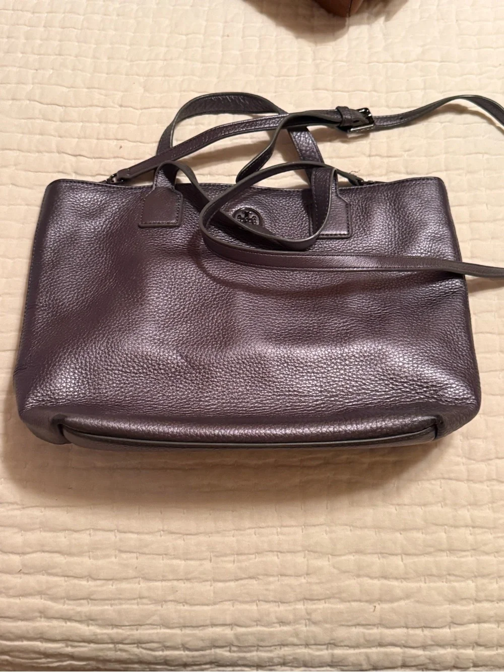 Tory Burch metallic pewter